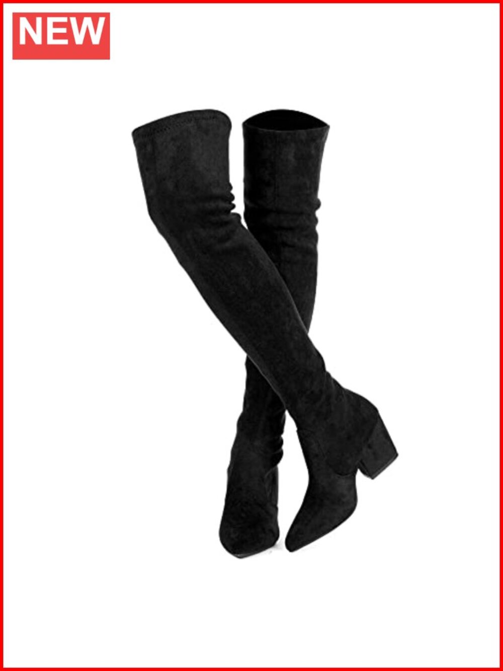 Thigh High Block Heel Over The Knee Boots Pointed Toe Suede Winter Women's